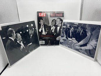 Rat Pack Lot: LIFE Magazine & 2 Black/White Prints (approx. 8.5 X 11)