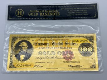 U.S. Collectible Gold Banknote
