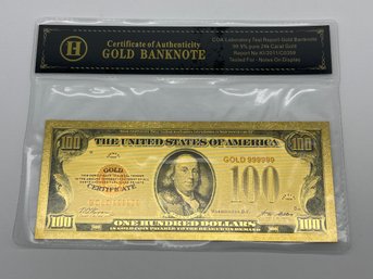 U.S. Collectible Gold Banknote