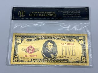 U.S. Collectible Gold Banknote