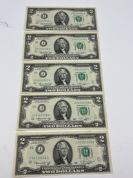 1976 Uncirculated Sequential $2 Bills