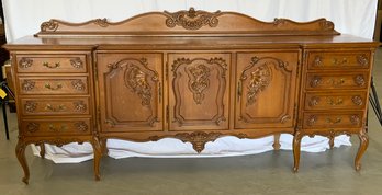 Large French Style Oak Ornate Server