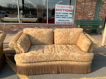 Sherrill Signed Loveseat With Great Upholstery And Tassels 1 Of 2