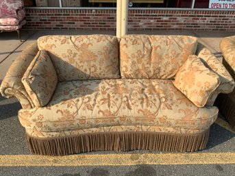 Sherrill Signed Loveseat With Great Upholstery And Tassels 1 Of 2