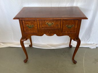Custom Burled Chippendale 3 Drawer Lowboy