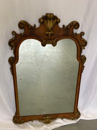 Chippendale Style Mahogany Mirror With Gold Accents