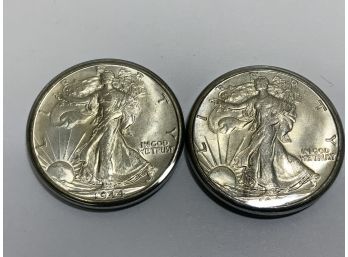 2- 1944-D Walking Liberty Half Dollars Ms
