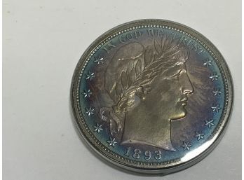 1893 Barber Half Dollar Proof Toned
