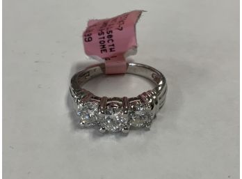 14kt White Gold 3 Diamond Ring 1.5 Cttw