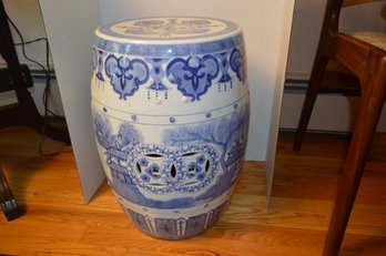 Asian Blue & White Garden Stool