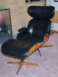 Original 'Mr. Chair' Mid-Century Modern By Plycraft, George Mulhauser, MCM Black With Cognac Wood Trim