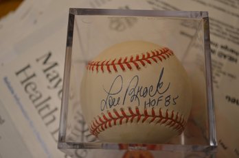Lou Brock Signed Ball 'HOF 85'