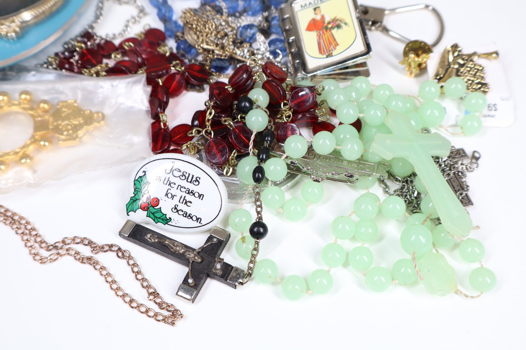 Lot Of Religious Praying Beads And Icons Rosary Beads Madonna Icon
