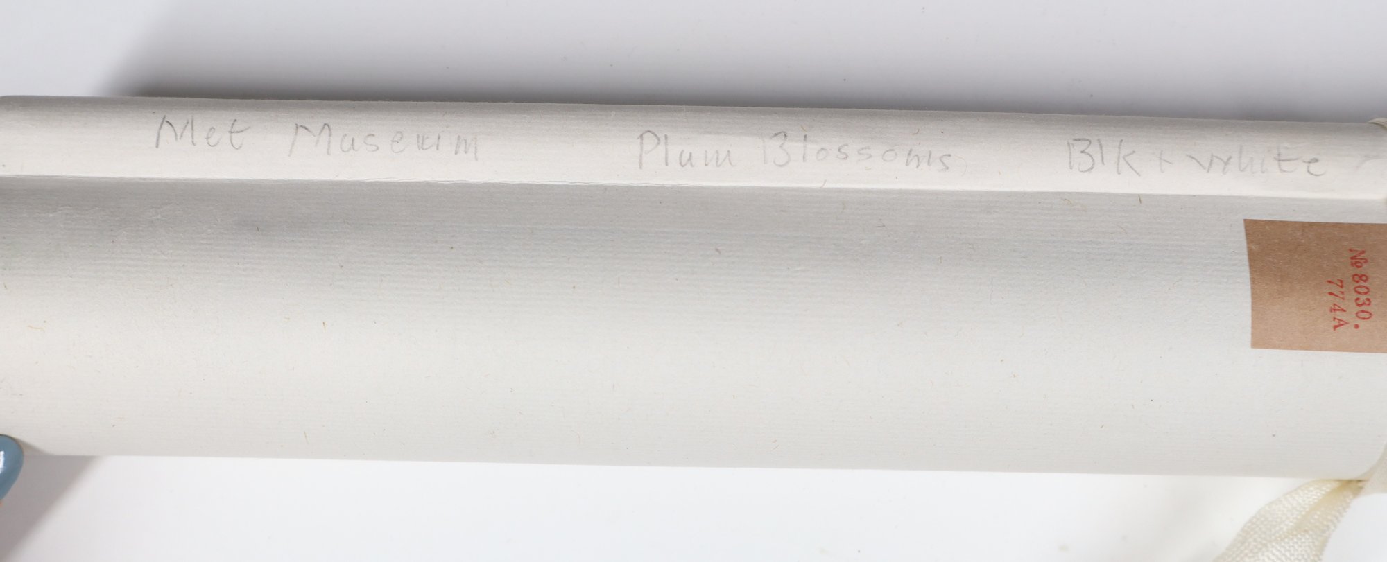 Met Musuem Plum Blossoms Black And White Chinese Scroll Signed 7650