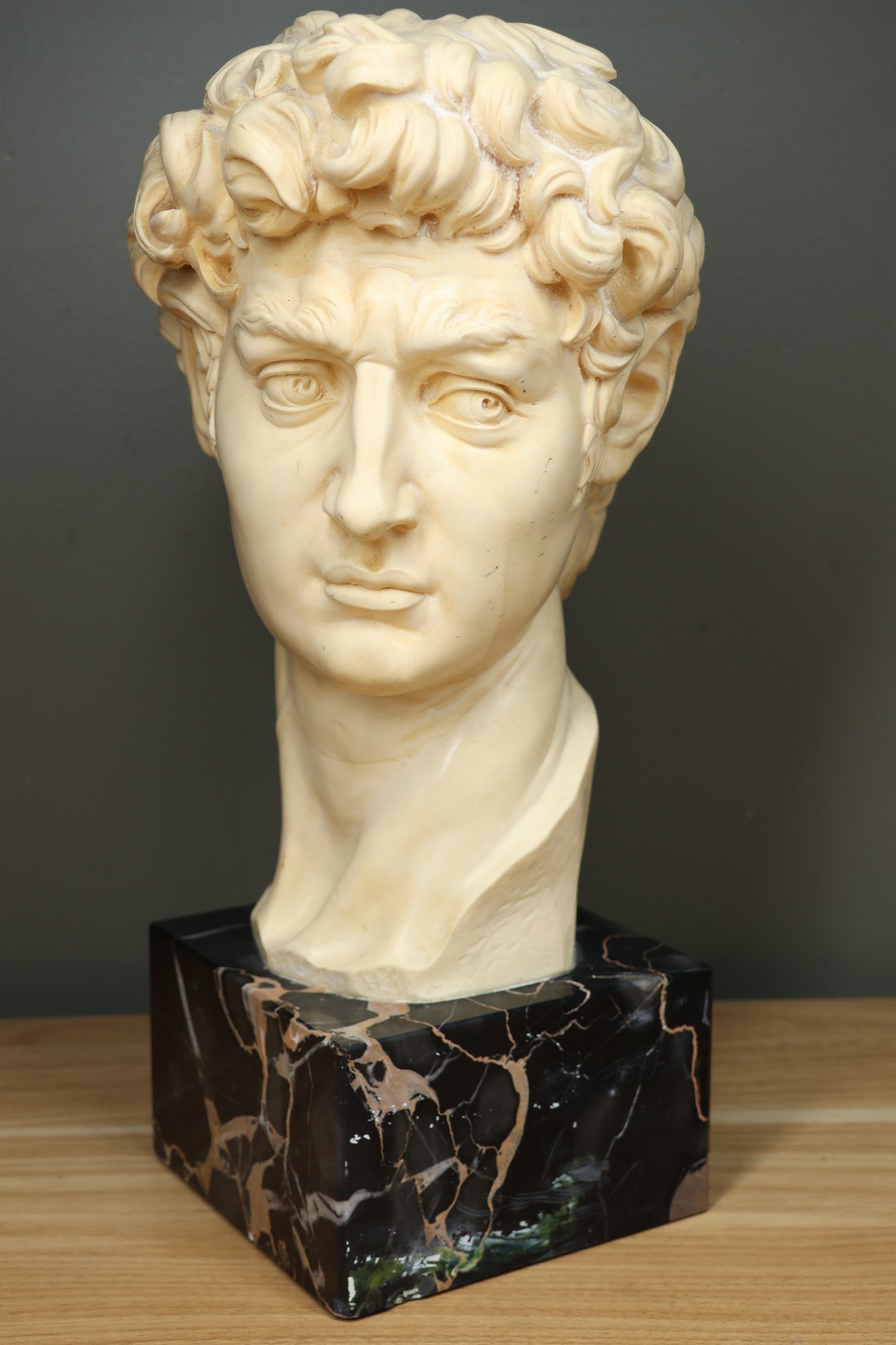 Vintage Michelangelo's David Ruggeri Sculpture Bust On Granite Mount ...