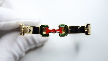 GUCCI UNISEX BRACELET G LOGO MADE IN ITALY SIGNATURE BELT BUCKLE AUTHENTIC BRAND
