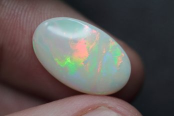 AUSTRALIAN WHITE OPAL 3.01CT 16MM X 10MM X 3.5MM LOOSE GEMSTONE NATURAL JEWELRY MAKING