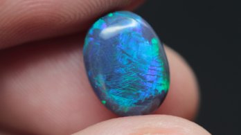 AUSTRALIAN BLACK OPAL 1.73CT 10MM X 8MM X 3.25MM LOOSE GEMSTONE NATURAL JEWELRY MAKING