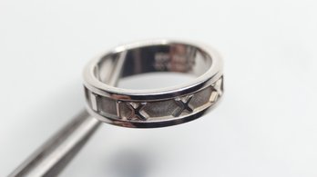 Tiffany & Co Atlas Narrow Band Roman Numerals Sterling Silver 925 Authentic
