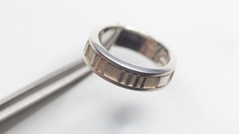 Tiffany & Co Atlas Narrow Band Roman Numerals Sterling Silver 925 Authentic