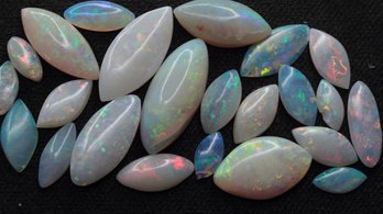 LOOSE AUSTRALIAN WHITE OPAL LOT MARQUISE CUT 11.58CTW GEMSTONE NATURAL JEWELRY MAKING