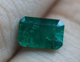 LOOSE NATURAL EMERALD  1.38CT 8MM X 5MM X 4MM JEWELRY MAKING PRECIOUS GEMSTONE EMERALDS