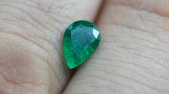 LOOSE NATURAL EMERALD 0.51CT 6.5MM X 4.5MM X 2.5MM JEWELRY MAKING PRECIOUS GEMSTONE EMERALDS