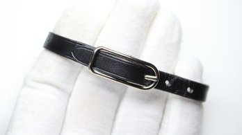 HERMES Api 3 Belt Leather Bracelet Used Vintage Paris Black