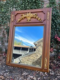 Wood Carved Mirror With Gold Finish
