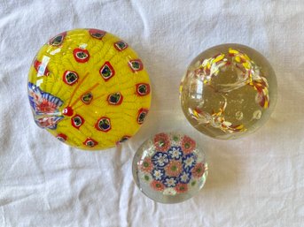 Group Vintage Art Glass Paperweights