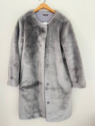 J McLaughlin Christel Coat Faux Fur Gray Jacket  New $398