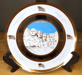 Houze Art Glass Souvenir Mt. Rushmore Plate