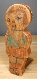 Antique Carved Wooden Folk Art Doorstop