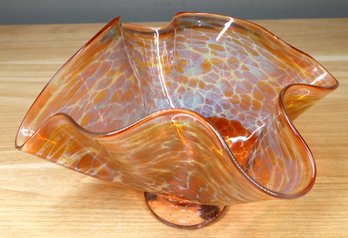 Daniel Read Art Glass Bowl Pilchuck Artist Orange