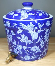 Nantucket China Porcelain Covered Ginger Jar With Spigot