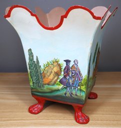 Hand-painted Tole Bin Planter International Collection Made In India