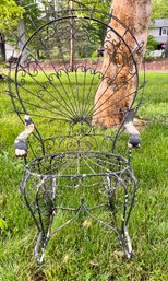 Vintage Wrought Iron John Salterini Style Peacock Rocking Chair
