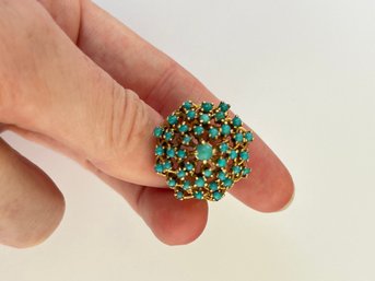 14k Yellow Gold Turquoise Ring Fine Jewelry