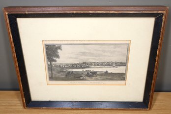 Framed Antique Engraving - Providence Rhode Island 1819 Dr. Charles T. Metcalf