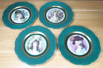 Set - (4) Gainsborough Joh Peters Portrait Plates Amsterdam Holland Vintage