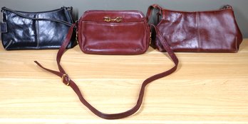 Lot - (3) Etienne Aigner Leather Handbags