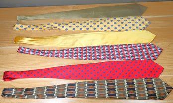Lot - (6) Vintage 100% Silk Neckties