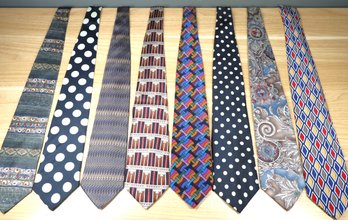 Lot - (8) Vintage 100% Silk Neckties