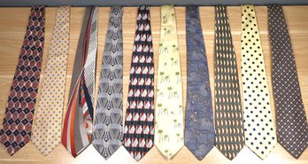Lot - (10) Vintage 100% Silk Neckties
