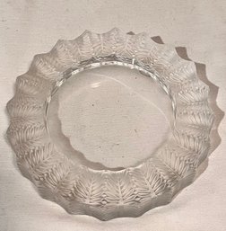 Signed Lalique France Crystal Wine Or Bottle Coaster