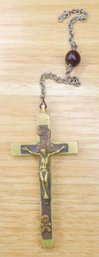 Antique French Brass Rosary With Skull And Crossbones