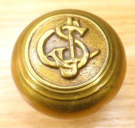 Vintage Brass CJS Monogram Doorknob