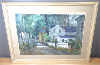 Large American Watercolor Society Signed Framed Painting