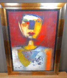 Large Painting 'Posture' By Terri Hallman Beautifully Framed Print Abstract Portrait Signed 26/195