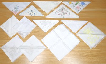 Lot Of Vintage / Antique Kerchiefs Embroidered